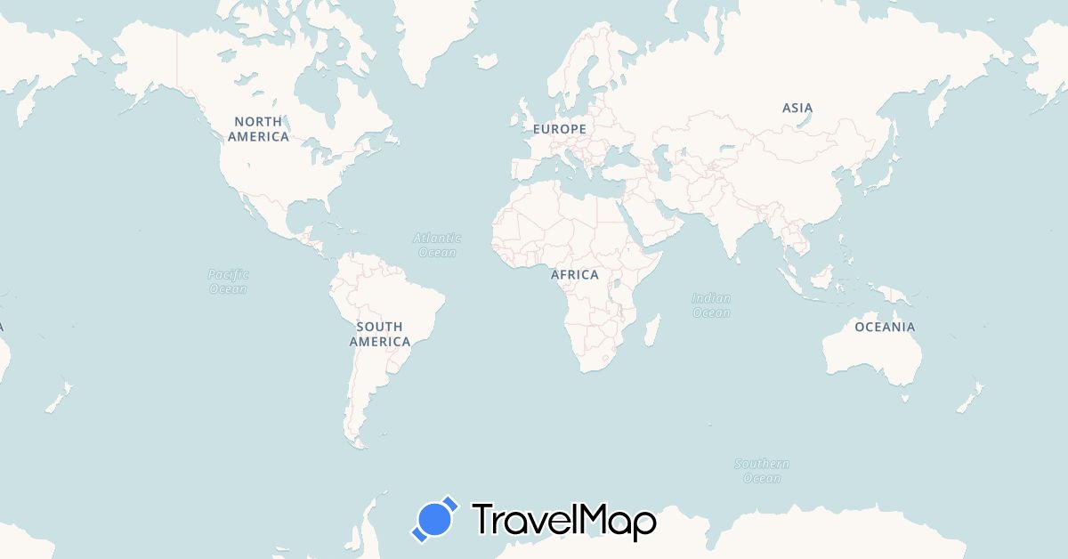 TravelMap itinerary: driving, bus, plane, train, boat in Angola, Australia, Brazil, China, Cape Verde, Ethiopia, Indonesia, India, Malaysia, Mozambique, Portugal, Singapore, São Tomé and Príncipe, East Timor, South Africa (Africa, Asia, Europe, Oceania, South America)